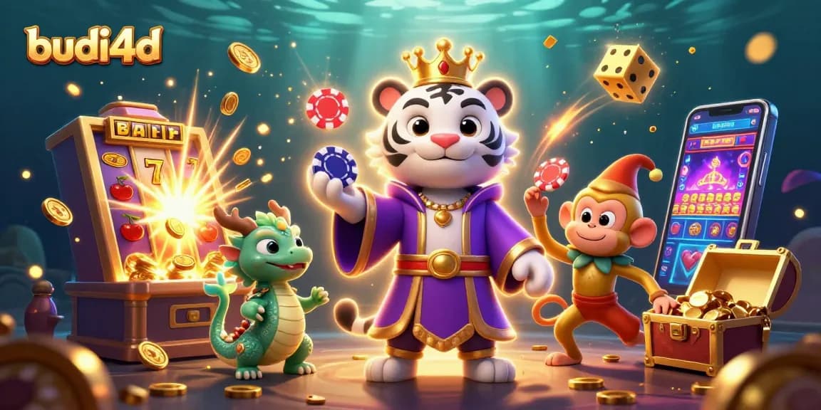 Play slots and win big with budi4d, illustrated by a charismatic trio of characters.