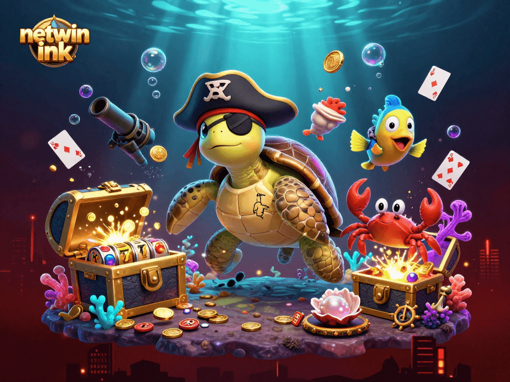 Engage with netwin ink's online casino adventure featuring diverse characters and vibrant game elements