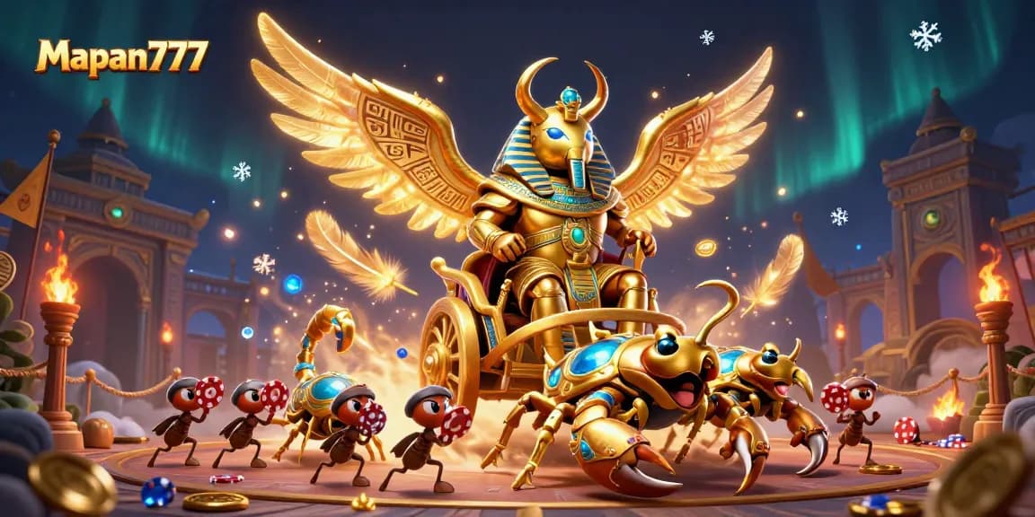 Engage in thrilling gameplay with Mapan777: a vivid 3D casino scene featuring unique gambling elements.