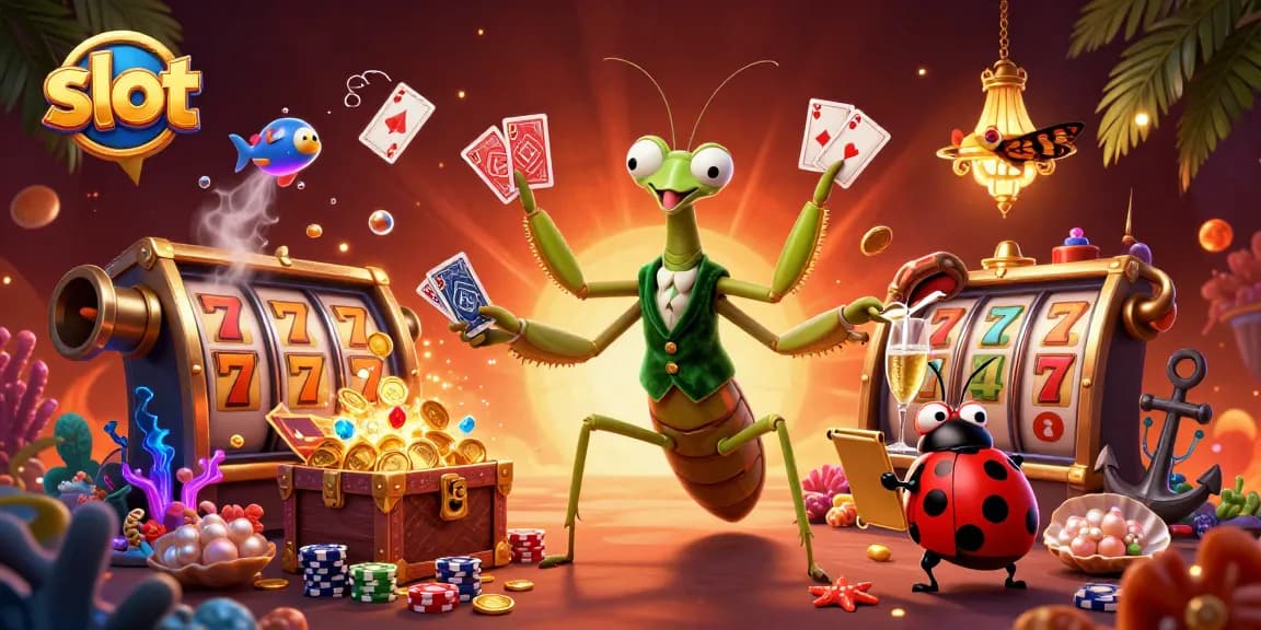 Slot gacor yang menarik dengan karakter kartun 3D dalam suasana kasino yang kaya aksi.