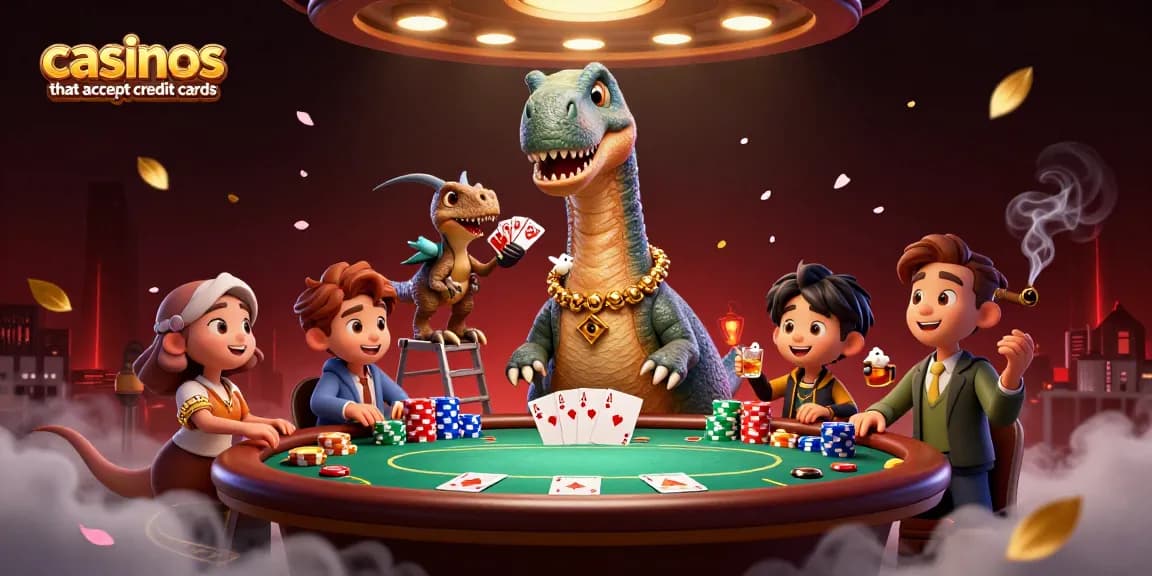 Experience thrilling action at casinos that accept credit cards with a digital 3D scene featuring dynamic gaming elements.