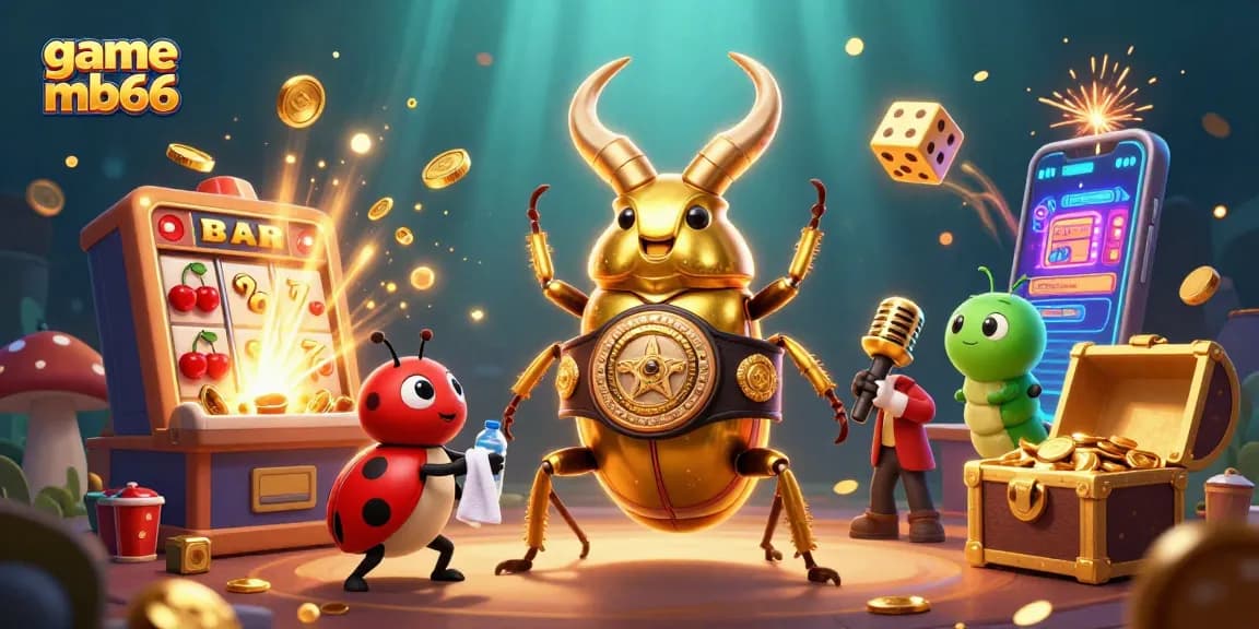 Win big with game mb66 in this vibrant casino-themed 3D illustration showcasing excitement and rewards.