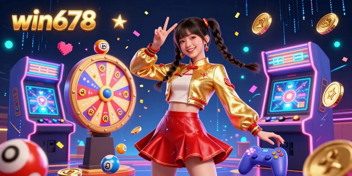 Engage in thrilling gaming experiences at win678 with colorful visuals, vibrant casino elements, and immersive 3D illustration.