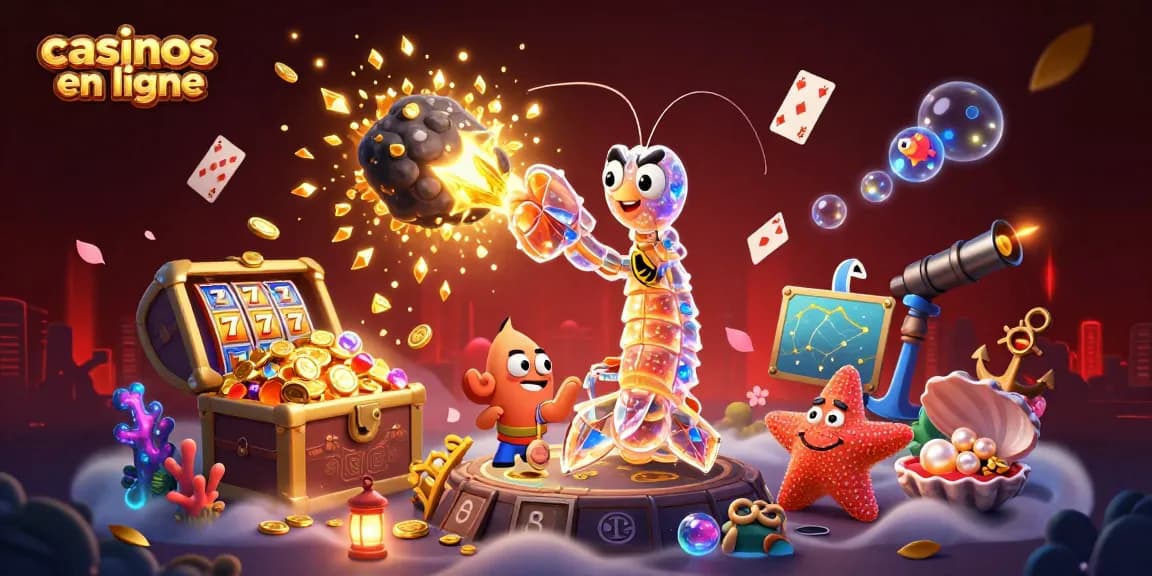 Vivez l'expérience des casinos en ligne avec une illustration de samouraï galactique et machines à sous.