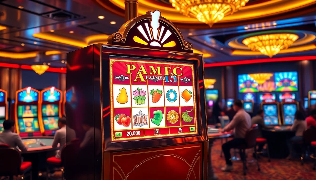 Engage with slot pragmatic games at a luxurious casino featuring vibrant slot machines.