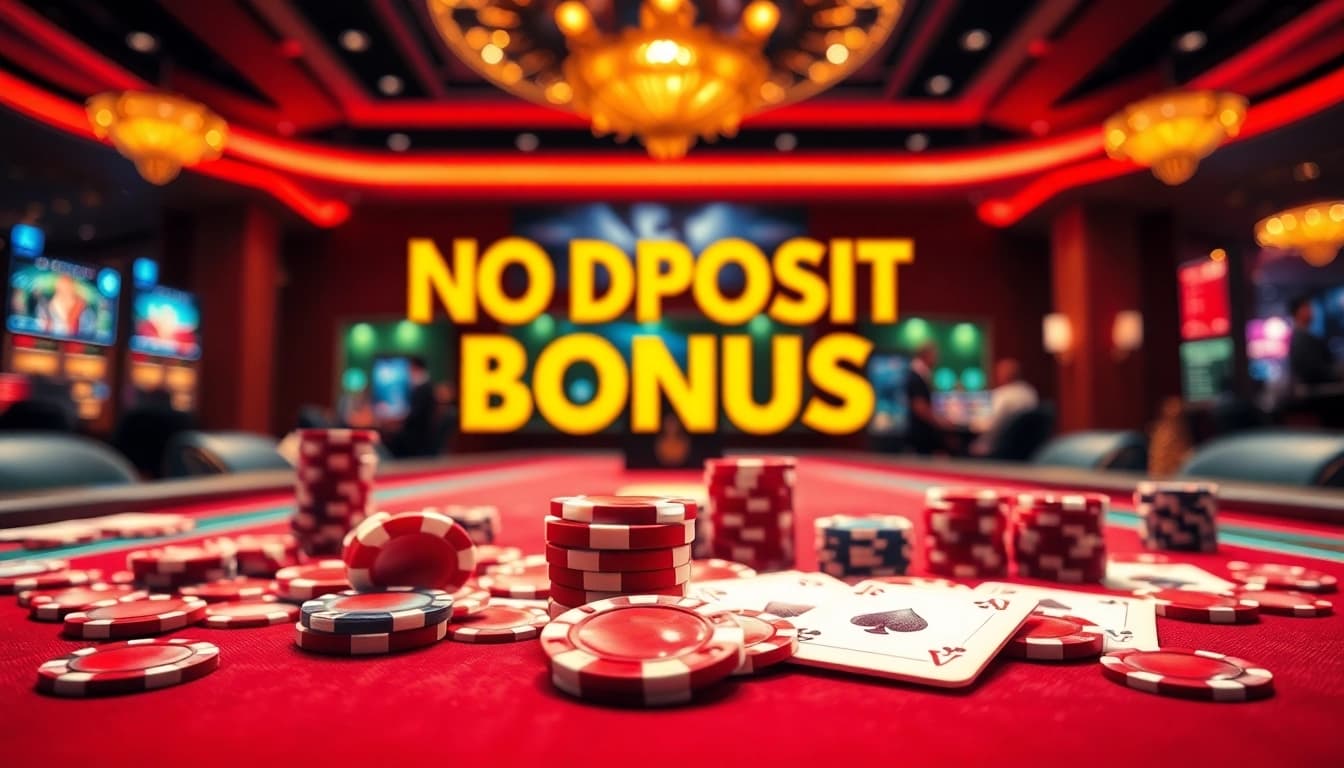 Erleben Sie den neuen casino bonus ohne einzahlung neu in einem lebendigen Casinokern mit funkelnden Chips.