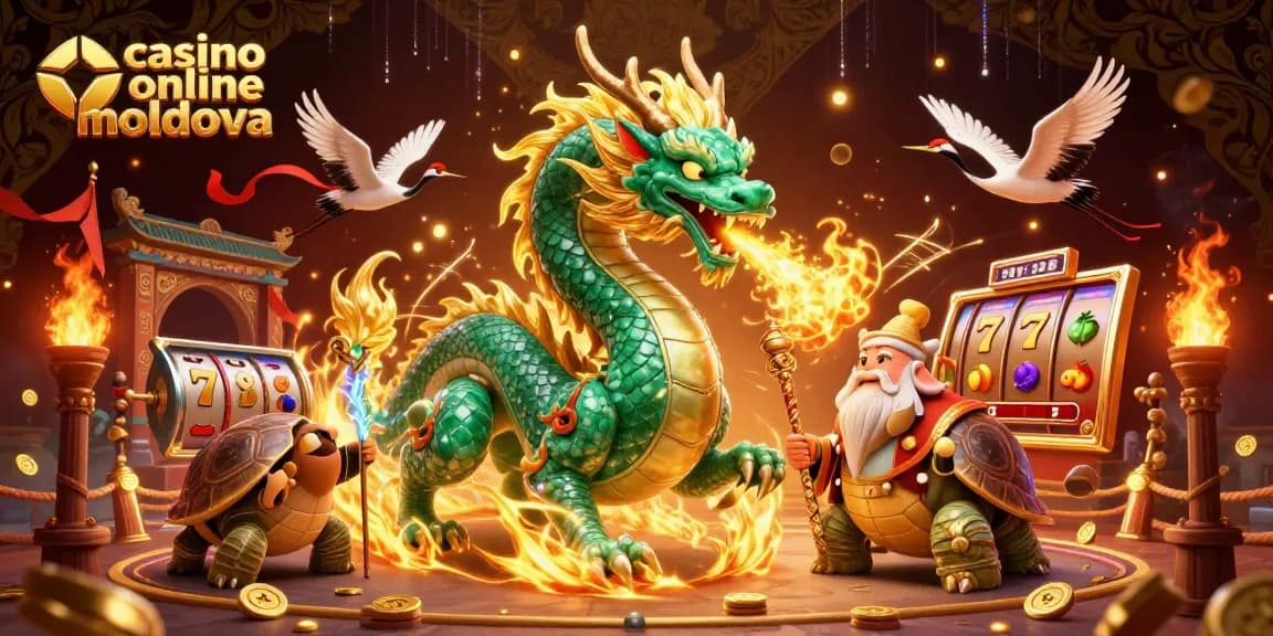 Sloturi captivante la casino online moldova, cu dragon smarald și simboluri de noroc.