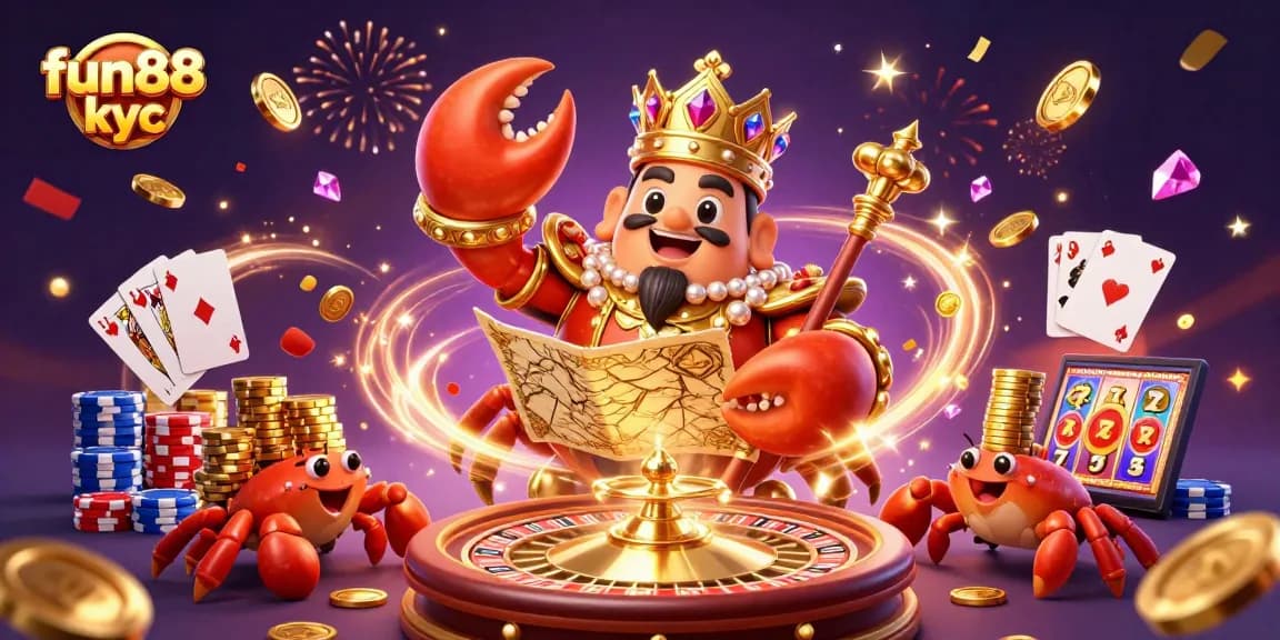Chơi cá cược vui nhộn tại Fun88 KYC với hoàng đế cua vàng và đồ thắng lớn.