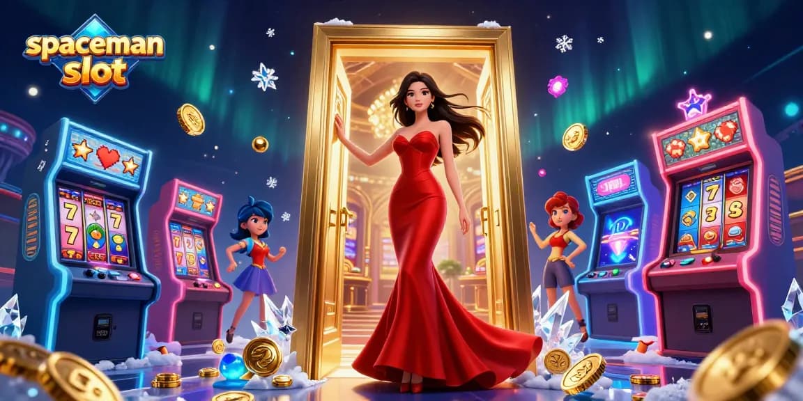 Engage with the spaceman slot game in an exciting casino scene featuring vibrant gaming elements.