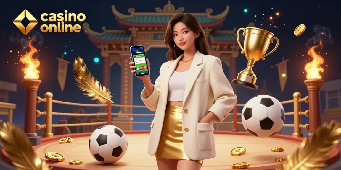 Interagissez avec des expériences de casino en ligne passionnantes grâce aux paris sportifs illustrés par une femme utilisant une application.