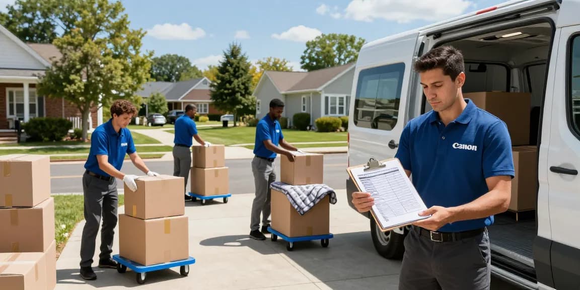 Professional movers preparing for a local move, showcasing a trusted moving company near me in Aston, PA.