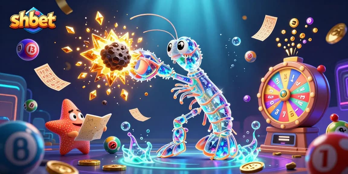 Experience thrilling gameplay at shbet with vibrant lottery elements and colorful characters in a dynamic casino scene.