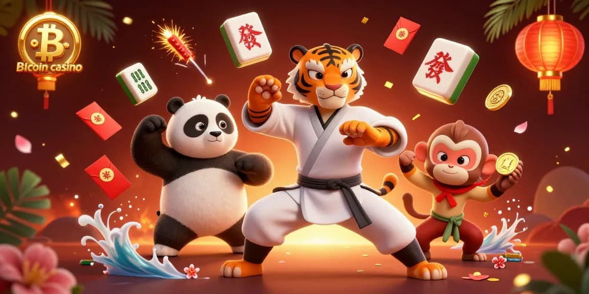 Découvrez le casino Bitcoin avec des personnages colorés et des éléments de jeu captivants.