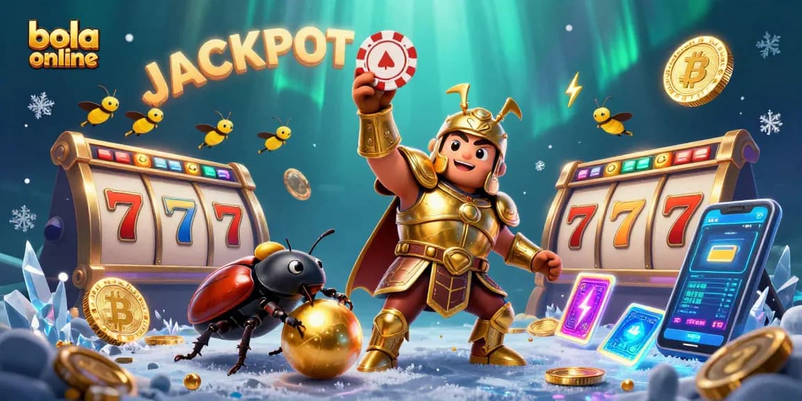 Celebrate wins in bola online with a vibrant 3D circus of gambling characters and crypto elements.