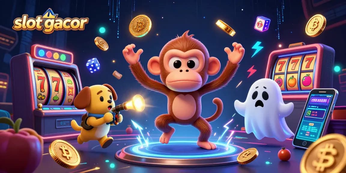 Permainan slot gacor menghadirkan suasana kasino dengan karakter lucu dan simbol keberuntungan yang gemerlap.
