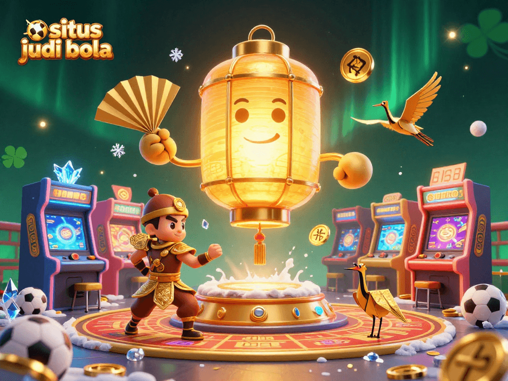 Experience situs judi bola with vibrant casino elements and animated characters for an immersive betting journey