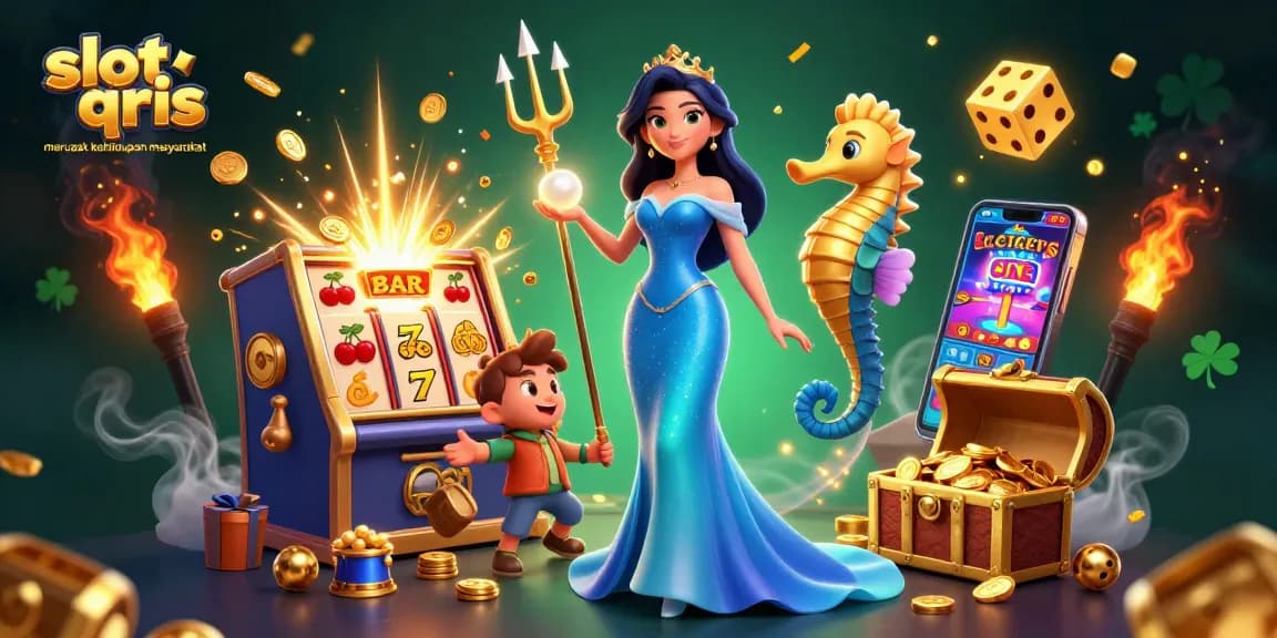 Engaging scene showing slot qris merusak kehidupan masyarakat with vibrant characters and casino elements.