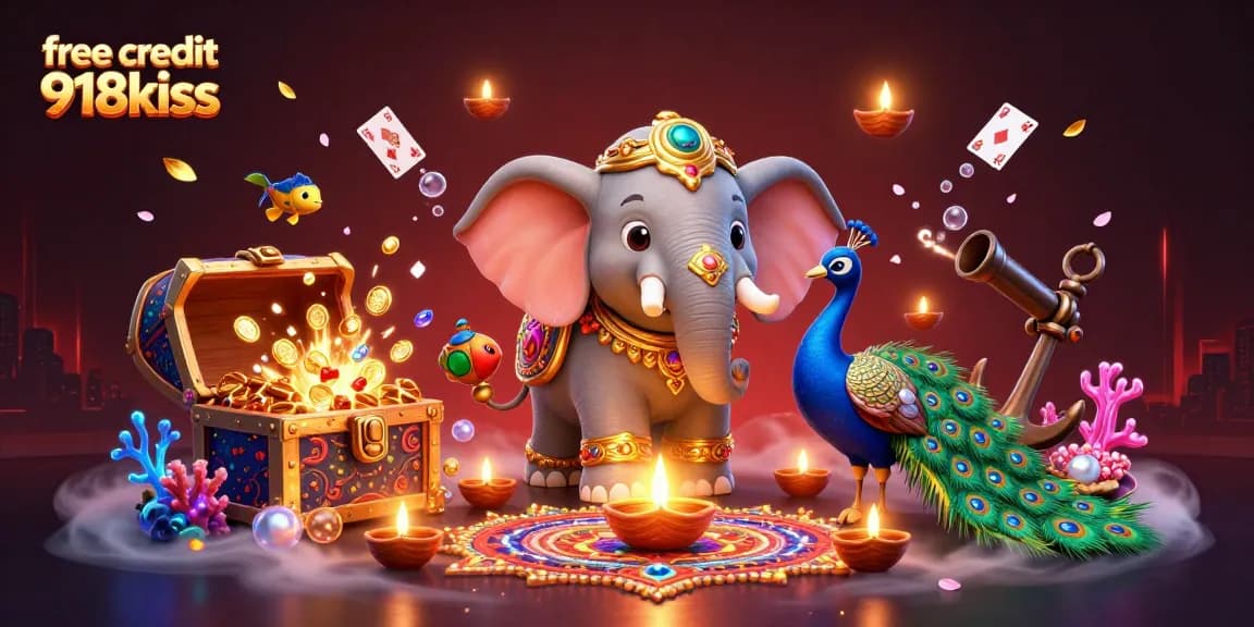 Engage with free credit 918kiss while enjoying dynamic 3D casino-themed illustrations.