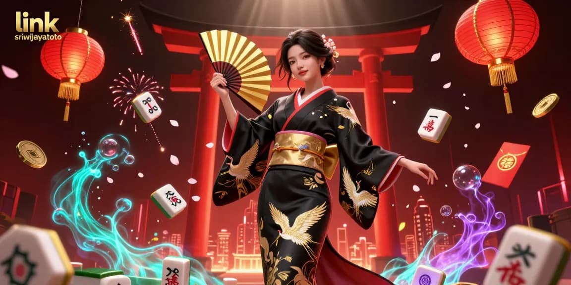 Join the excitement with link sriwijayatoto's vibrant casino scene showcasing Mahjong tiles and festive decorations.