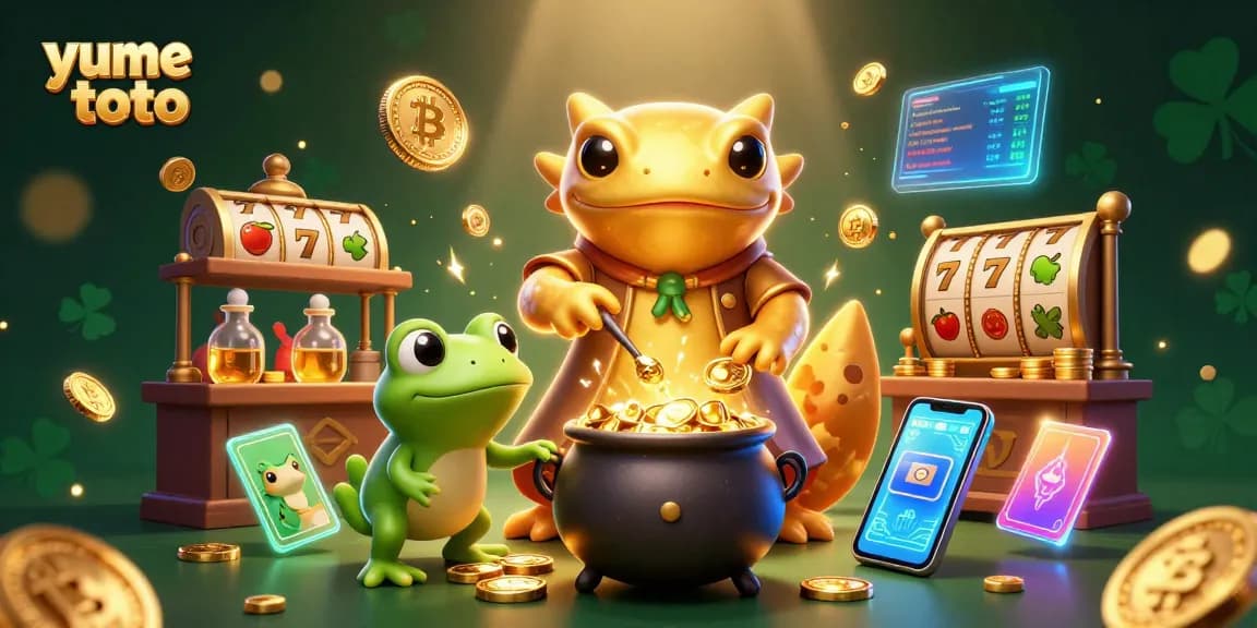 Mainkan yume toto di kasino dengan ilustrasi alkemis dan simbol keberuntungan.