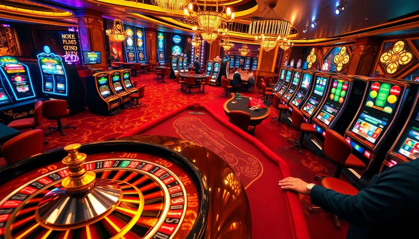 Découvrez l'excitation d'un casino en ligne fiable avec des joueurs s'amusant à des jeux de table et des machines à sous.