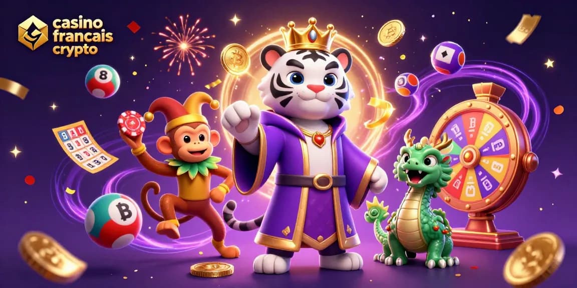 Jouez au casino français crypto avec des personnages ludiques dans un décor magique et dynamique.