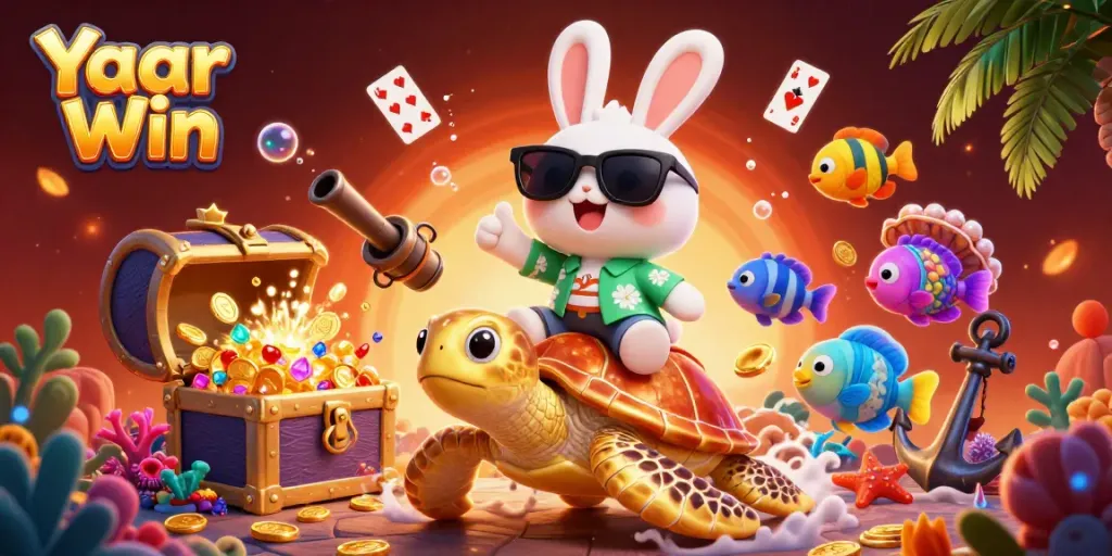 Yaar Win offers exciting underwater-themed gaming with a lucky rabbit and a golden turtle.