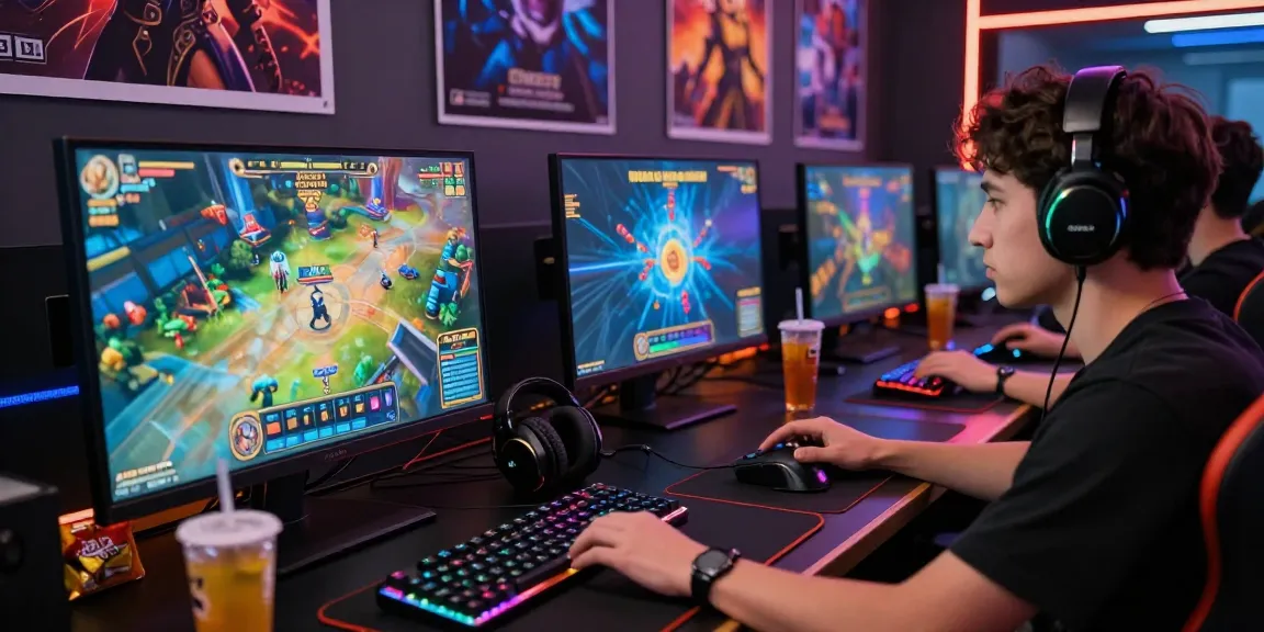 Pengguna memainkan Diana4D dalam lingkungan gaming modern dengan aksesori permainan dan pencahayaan yang menawan.
