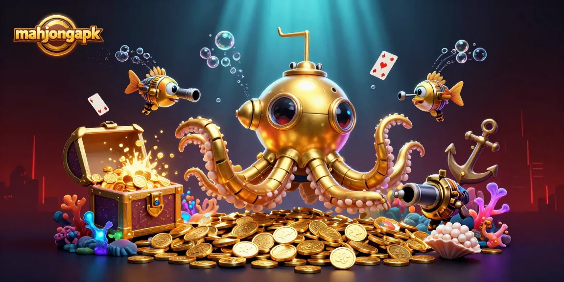 Engage with mahjongapk as you navigate a vibrant underwater casino scene filled with treasures and excitement.