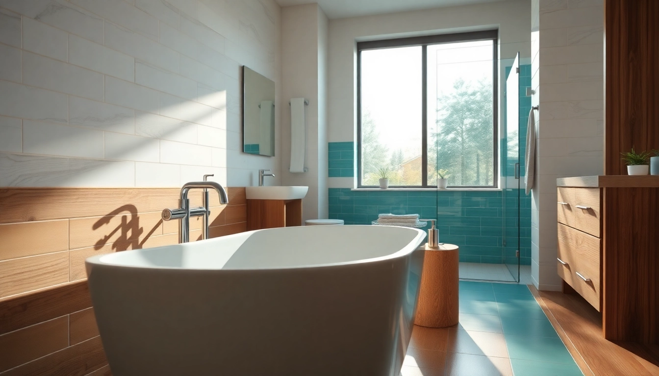 Showcasing a modern bathroom renovation manchester with elegant fixtures and vibrant tiles.
