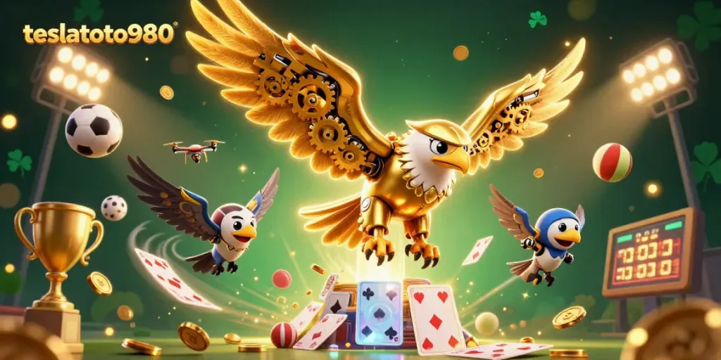 Experience thrilling gameplay at teslatoto980 with a dynamic scene of eagles and sports betting elements