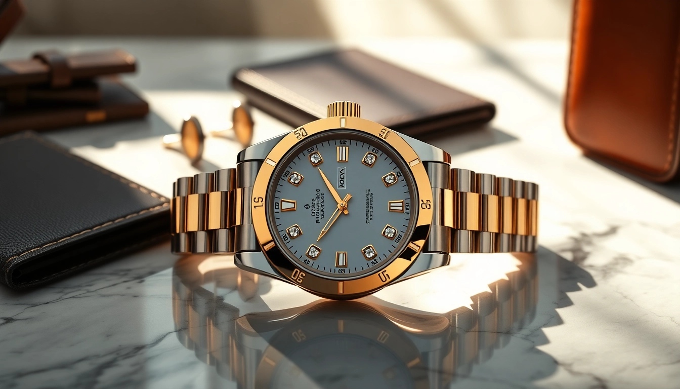 Display of a stunning rolex replica watch emphasizing its luxurious details and craftsmanship.
