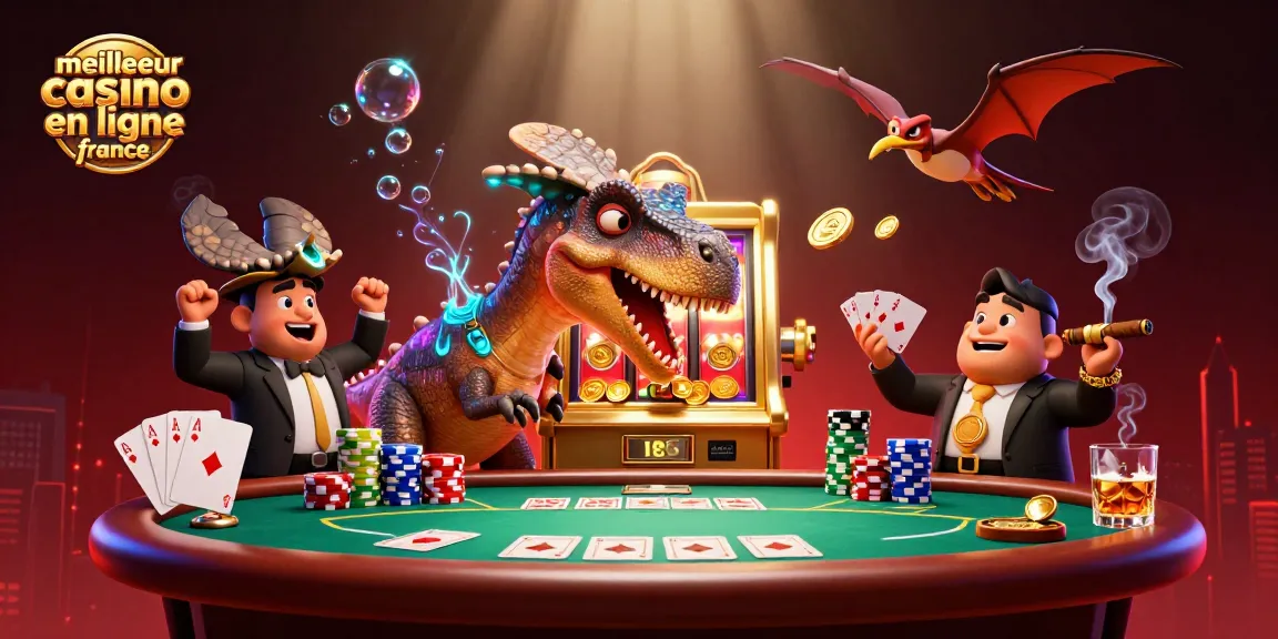 jouant au meilleur casino en ligne france avec un dinosaure et machine à sous