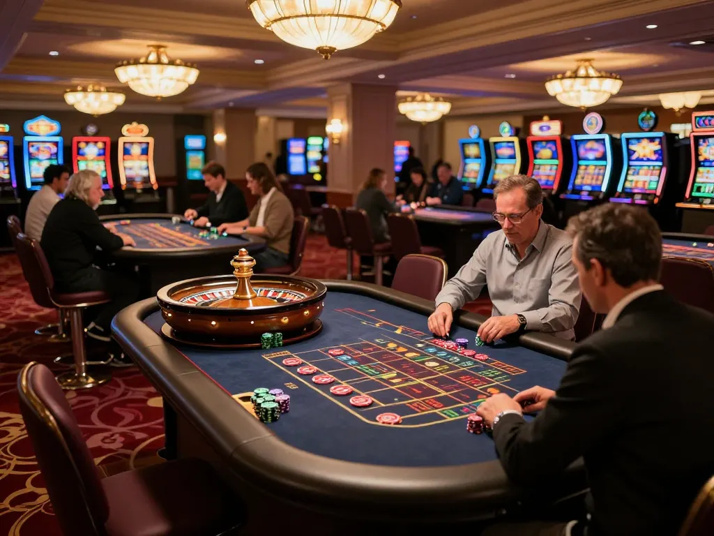 Players strategizing at roulette tables while enjoying top quality widgets in a luxurious casino setting.