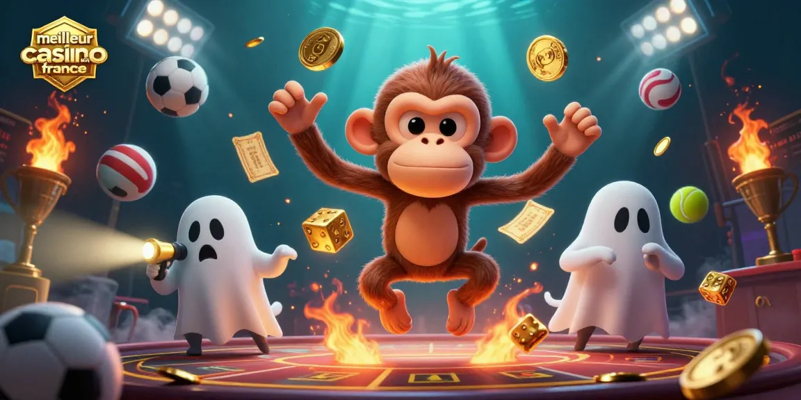 Visuel captivant du meilleur casino en ligne France, avec des jeux et une ambiance animée.