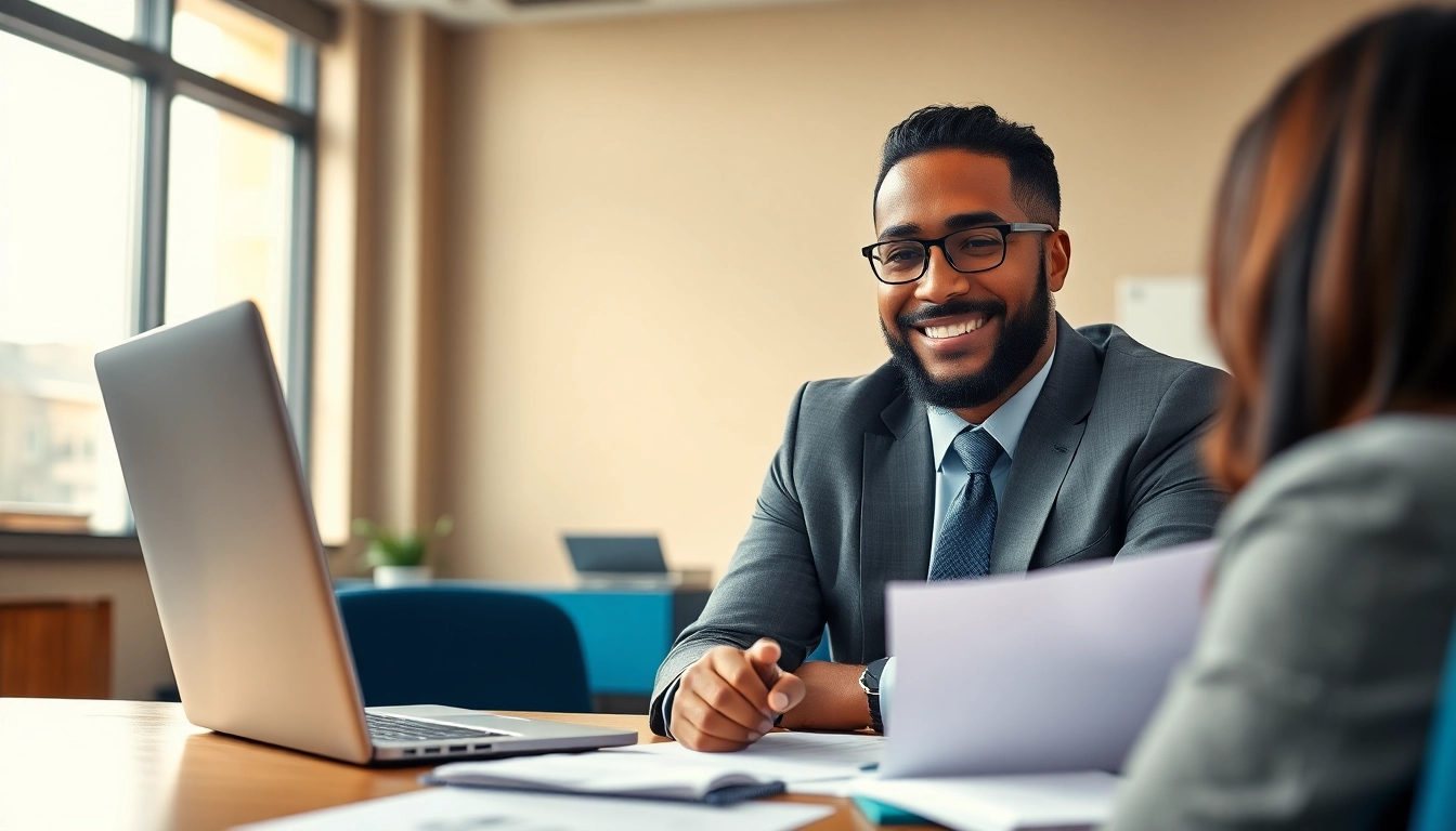 Experienced truck accident attorney Clearwater consulting with a client in a modern office setting.