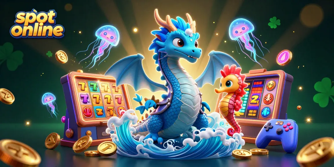 Menang besar di slot online dengan ilustrasi naga laut biru dan pahlawan kuda laut