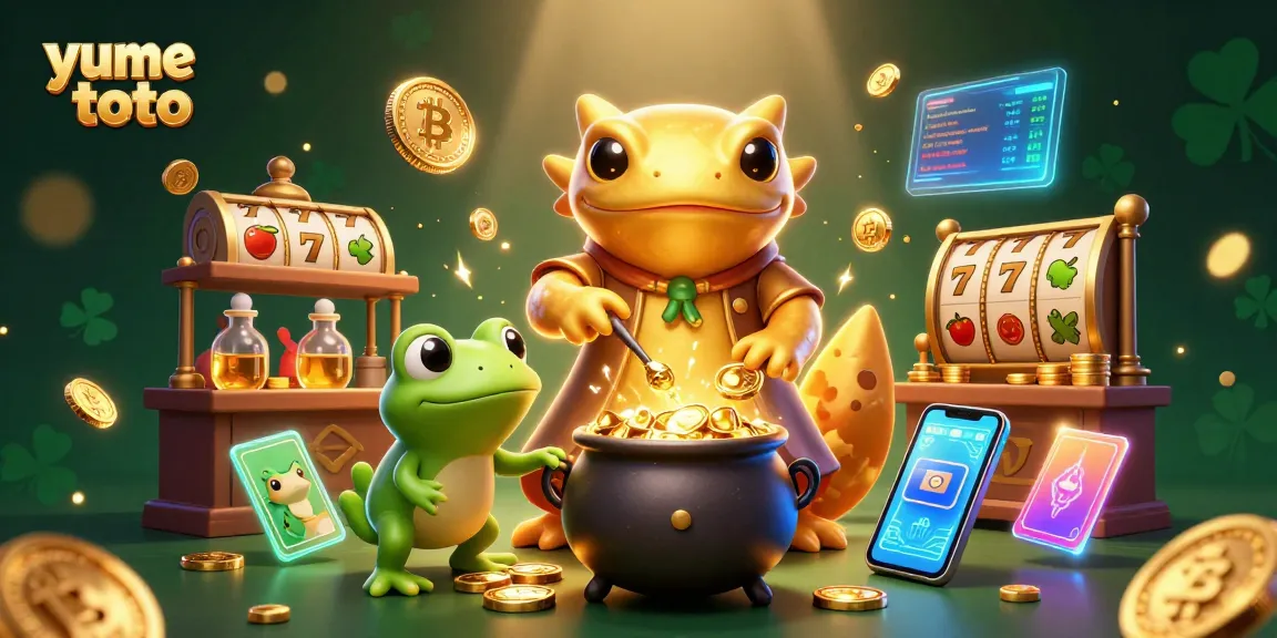 Mainkan yume toto di kasino dengan ilustrasi alkemis dan simbol keberuntungan.
