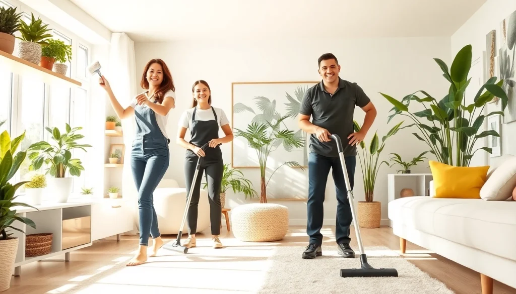 Experienced cleaning service professionals maintaining a pristine home environment.