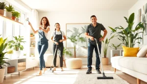 Experienced cleaning service professionals maintaining a pristine home environment.