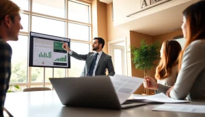 Engaging discussion about investment management San Antonio in a modern office environment.