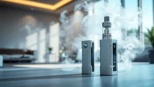 Oxva Vape Gerät in einem modernen Umfeld, auffällig und detailreich präsentiert.