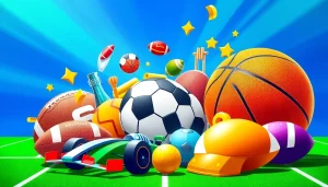 Engaging image representing sportsbooks in Manitoba showcasing vibrant sports symbols and energy.