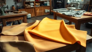 Kunst leer varianten weergegeven op een tafel met een uitnodigende uitstraling.