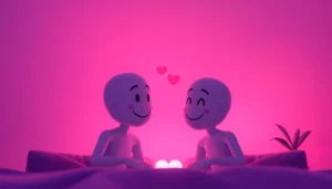 Engaging digital chat interface showcasing characters in a friendly conversation about sex ai chat.