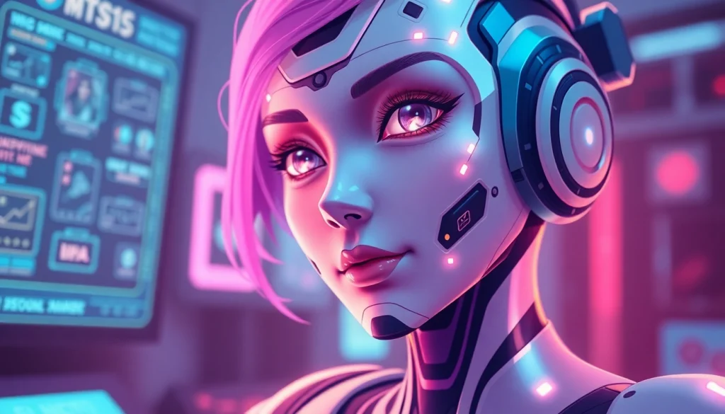 NSFW character AI illustration showcasing an interactive, futuristic design