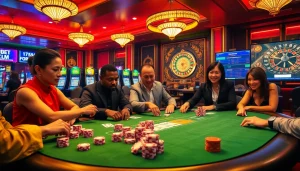 Excitement and strategy at sbobet's poker table, showcasing professional gambling atmosphere.