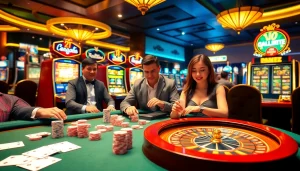 Engage with thrilling games at https://mm88.today/ featuring poker tables and vibrant slot machines.