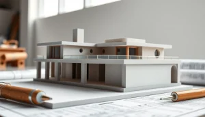 Architekturmodellbau Braunschweig mit feinster Detailverarbeitung in einem hellen Studio.