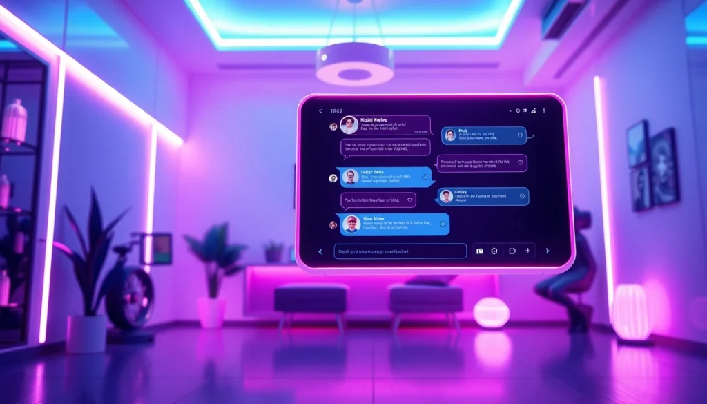 Engaging digital chat interface illustrating nsfw chat ai interactions with vibrant aesthetics.
